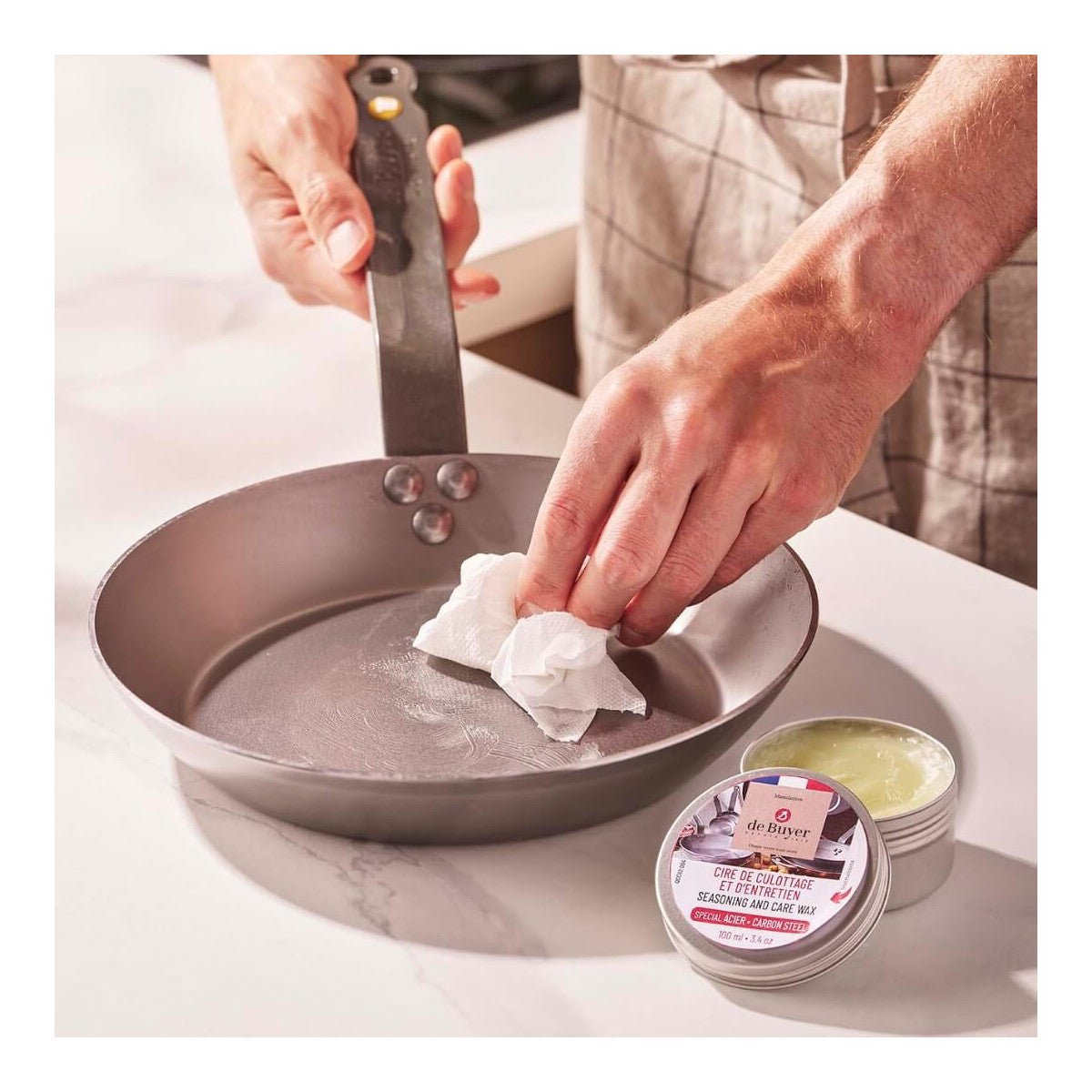 Seasoning Wax For Raw Steel Cookware 100ml - De Buyer UK